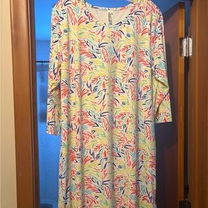 Lulu-B tropical print dress, excellent condition, Red Pink Blue Aqua Yellow. XL